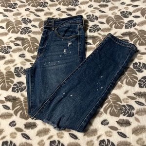 Dark blue cute ripped creative jeans!